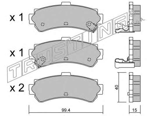 Комплект тормозных колодок, дисковый тормоз