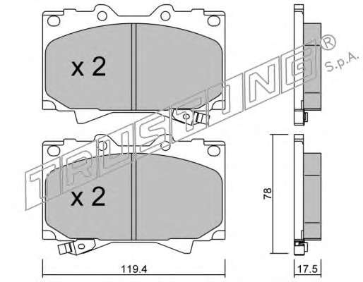 Комплект тормозных колодок, дисковый тормоз