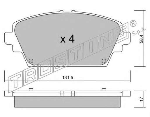 Комплект тормозных колодок, дисковый тормоз
