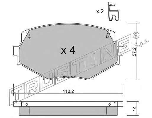 Комплект тормозных колодок, дисковый тормоз