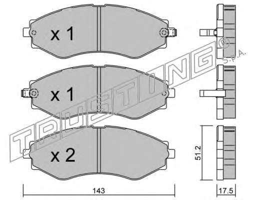 Комплект тормозных колодок, дисковый тормоз