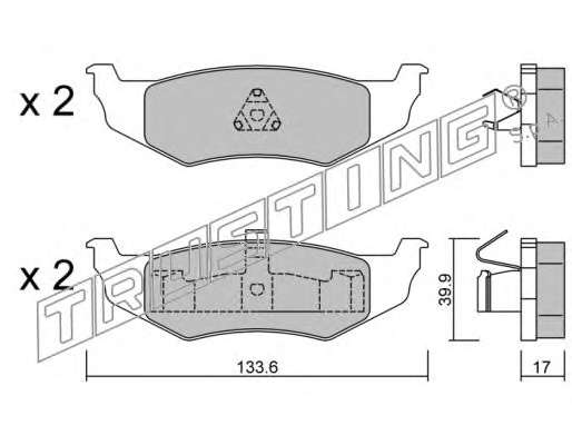 Комплект тормозных колодок, дисковый тормоз