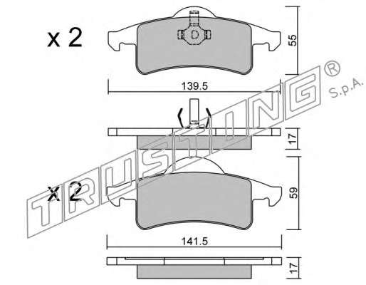 Комплект тормозных колодок, дисковый тормоз
