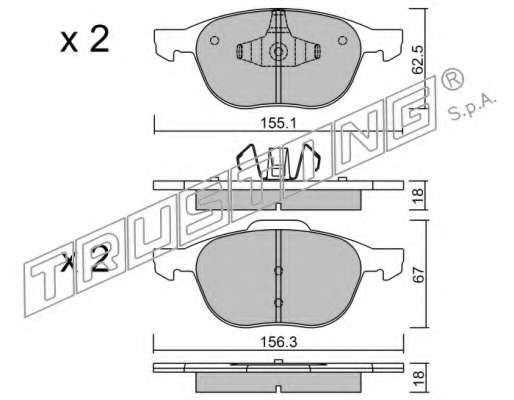 Комплект тормозных колодок, дисковый тормоз