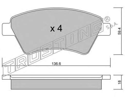 Комплект тормозных колодок, дисковый тормоз