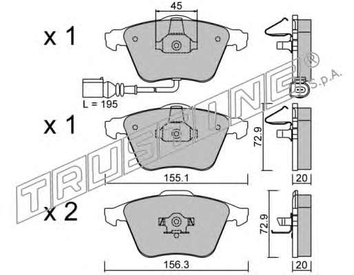 Комплект тормозных колодок, дисковый тормоз