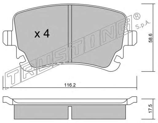 Комплект тормозных колодок, дисковый тормоз