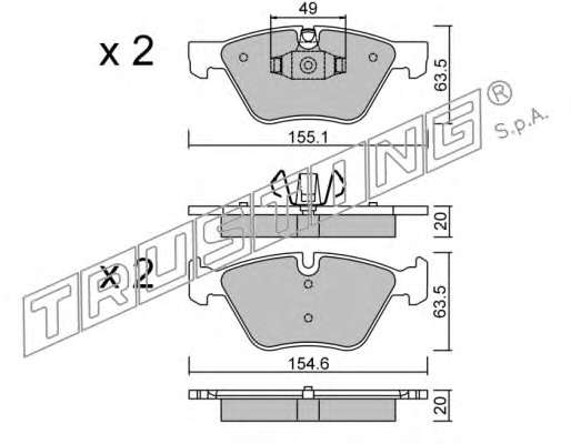 Комплект тормозных колодок, дисковый тормоз