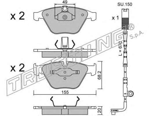 Комплект тормозных колодок, дисковый тормоз