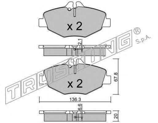 Комплект тормозных колодок, дисковый тормоз