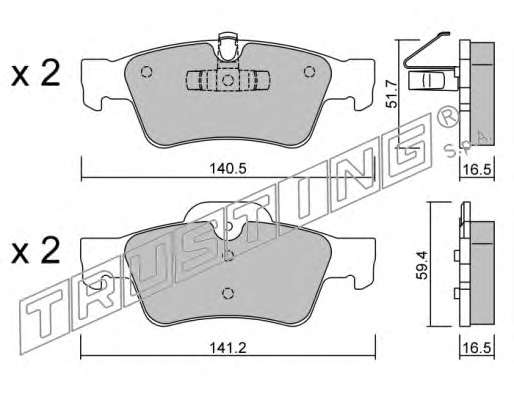 Комплект тормозных колодок, дисковый тормоз