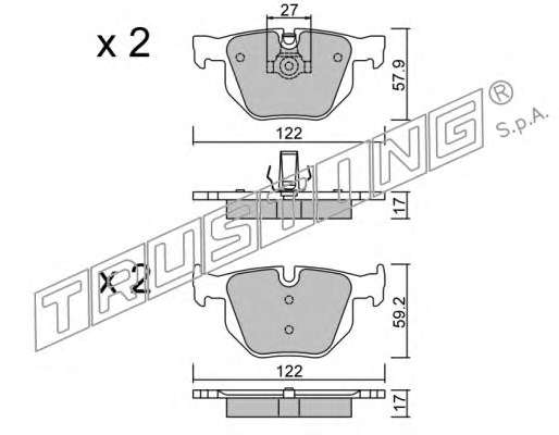 Комплект тормозных колодок, дисковый тормоз