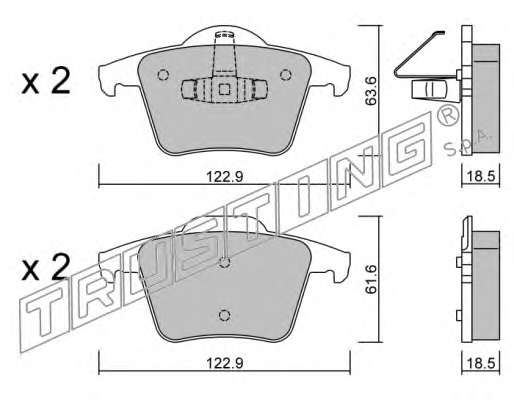 Комплект тормозных колодок, дисковый тормоз