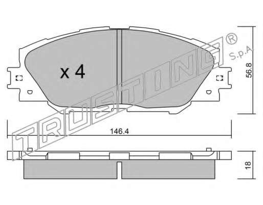 Комплект тормозных колодок, дисковый тормоз