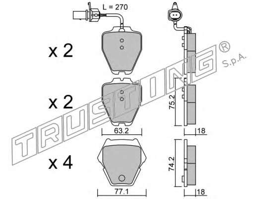Комплект тормозных колодок, дисковый тормоз