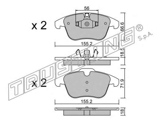 Комплект тормозных колодок, дисковый тормоз