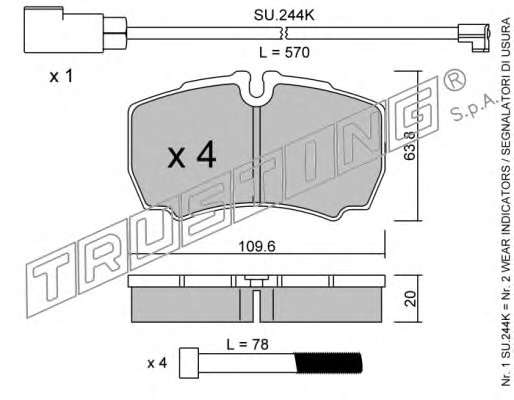 Комплект тормозных колодок, дисковый тормоз