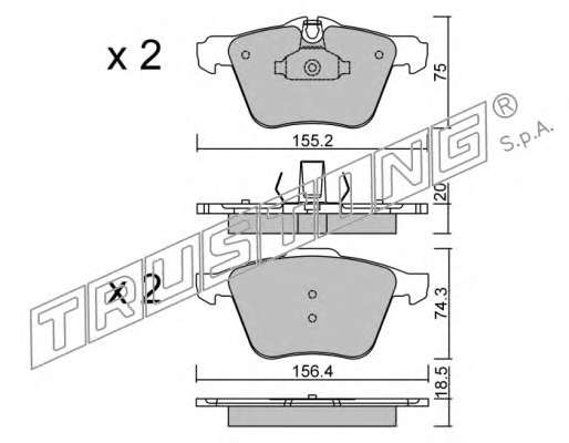 Комплект тормозных колодок, дисковый тормоз