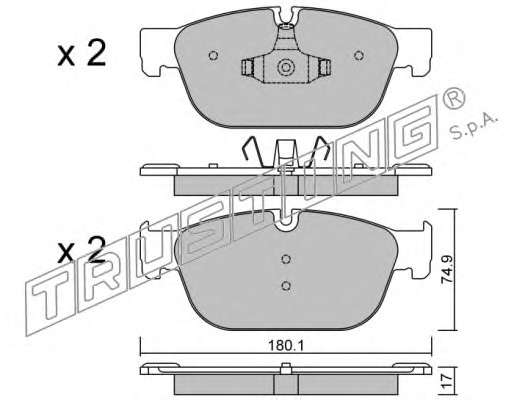 Комплект тормозных колодок, дисковый тормоз