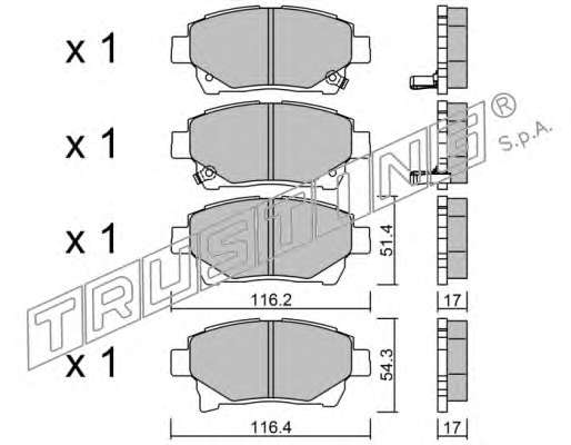 Комплект тормозных колодок, дисковый тормоз