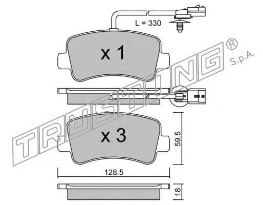 Комплект тормозных колодок, дисковый тормоз