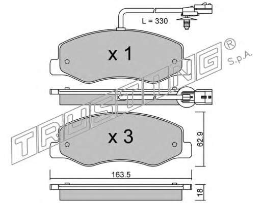 Комплект тормозных колодок, дисковый тормоз