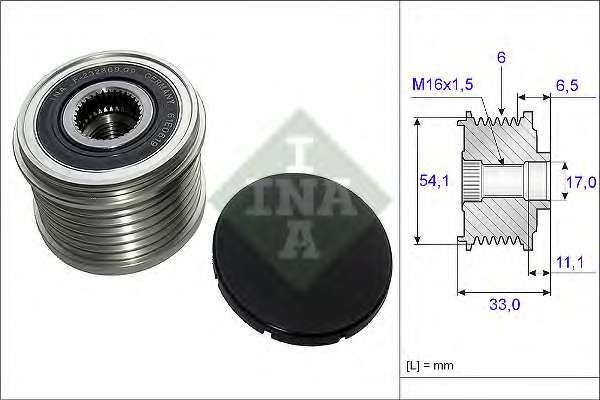 Шкив генератора Citroen Jumpy/Peugeot Boxer/Partner 1.6/2.0HDI, 6PK, (F-232369/.02/.03)