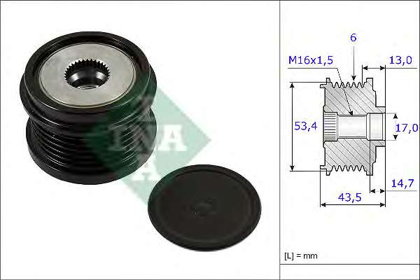 Шкив генератора Ford Connect/ Courier 1.5/1.6 TDCI 14-