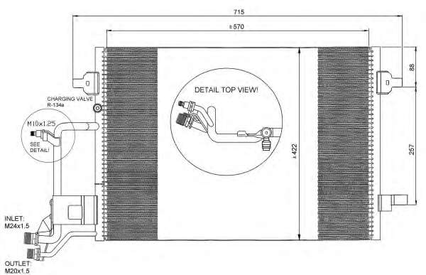 Радиатор кондиционера VW Passat 1.6-2.8 94-