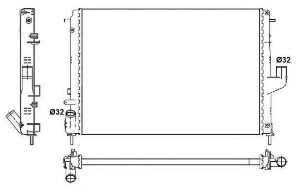 Радиатор охлаждения Renault Logan 1.5dCi 07-