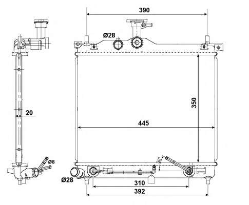 Радиатор охлаждения Hyundai I10 1.1 08-13