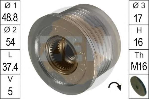 Шків генератора інерційний