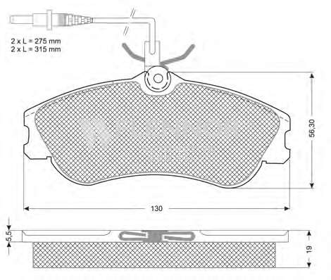 Комплект тормозных колодок, дисковый тормоз