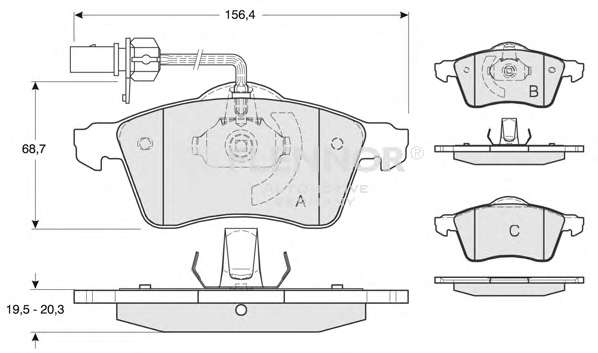 Комплект тормозных колодок, дисковый тормоз