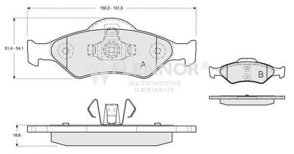 Комплект тормозных колодок, дисковый тормоз