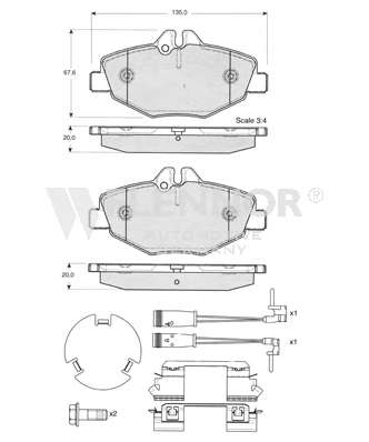 Комплект тормозных колодок, дисковый тормоз