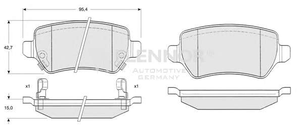 Комплект тормозных колодок, дисковый тормоз