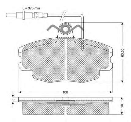 Комплект тормозных колодок, дисковый тормоз