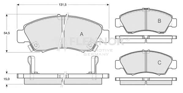 Комплект тормозных колодок, дисковый тормоз