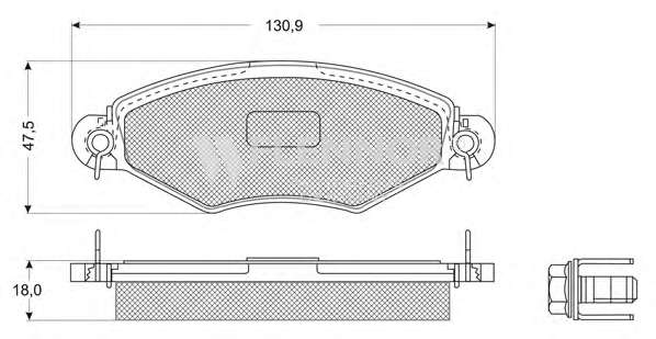 Комплект тормозных колодок, дисковый тормоз