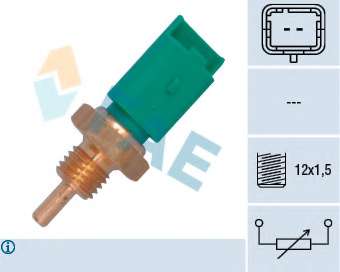 Датчик температуры охлаждающей жидкости Citroen Berlingo/Fiat Scudo 1.1-2.0D 96- (зеленый)