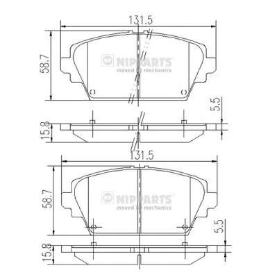 Комплект тормозных колодок, дисковый тормоз