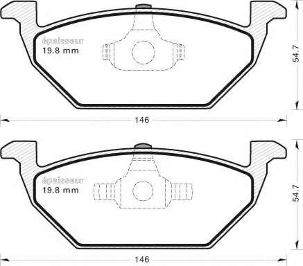 Комплект тормозных колодок, дисковый тормоз