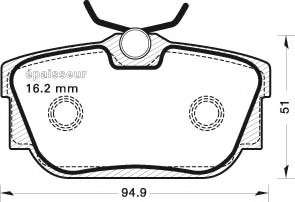 Комплект тормозных колодок, дисковый тормоз