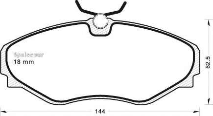 Комплект тормозных колодок, дисковый тормоз