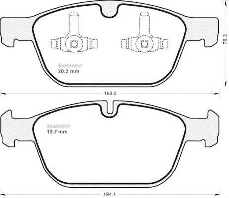 Комплект тормозных колодок, дисковый тормоз