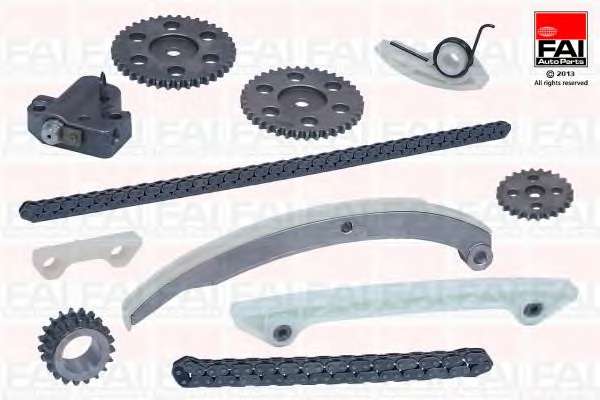 К-кт ланцюга ГРМ та масляного насоса Ford Fiesta 05-/Focus 1.8 06-/Mazda 6 1.8 02- (2 ланцюга,4 шестерні, натяжник, 4 направляючі )