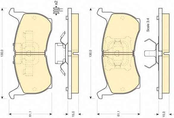 Комплект тормозных колодок, дисковый тормоз