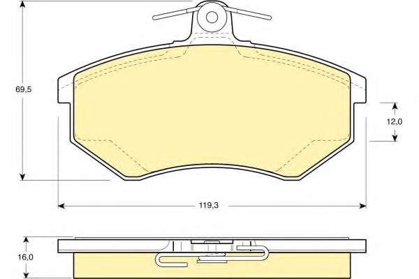Комплект тормозных колодок, дисковый тормоз