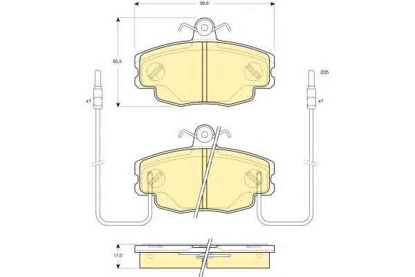 Комплект тормозных колодок, дисковый тормоз